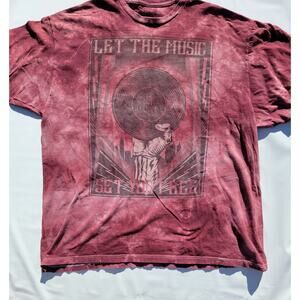 Rock & Republic T-shirt Red Tie Dye Let The Music Set You Free Size XXL